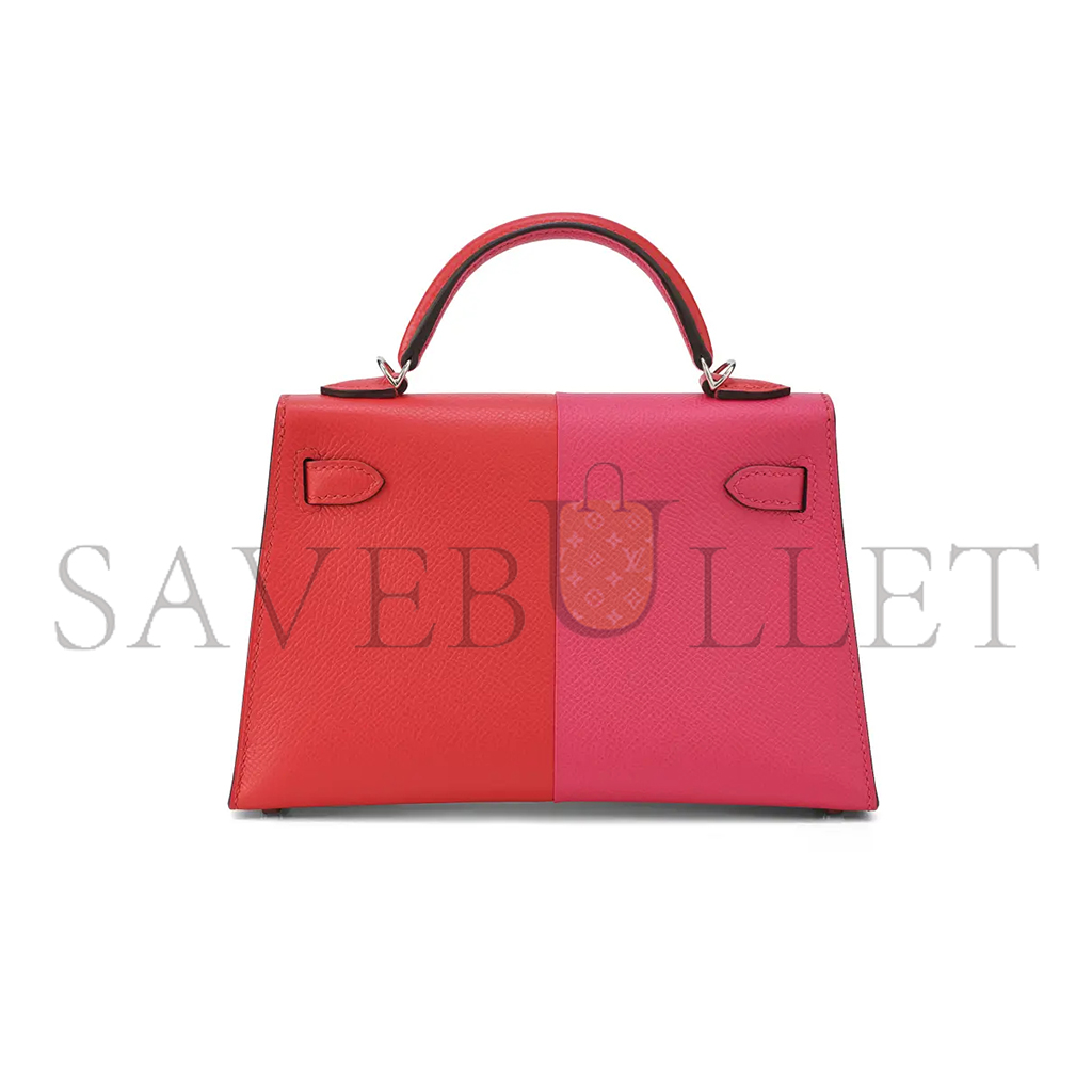 HERMÈS MINI KELLY II RED IN LEATHER EPSOM THREE COLOR COMBINATIONS (19*12*5.5cm) 